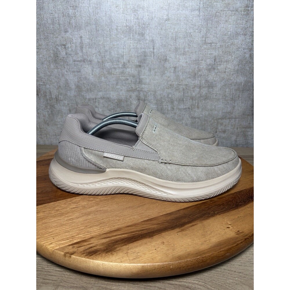 Skechers Hasting Fielden Slip On Walking Shoes 205066 Taupe Gray Men’s Size 10.5